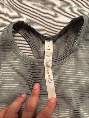 lululemon athletica gray striped racerback tank